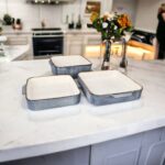Blue Rectangular Stonecast Baking Casserole Set
