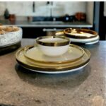 Round Gold Edge Ceramic Dinner Set