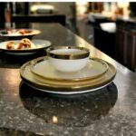 Round Gold Edge Ceramic Dinner Set