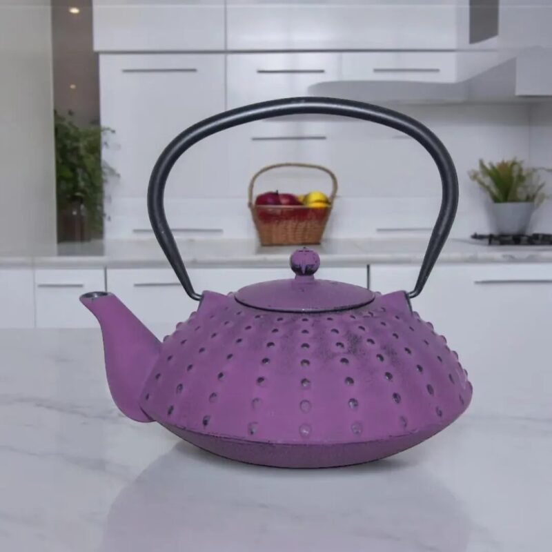 Cast Iron Purple- Dotted Teapot