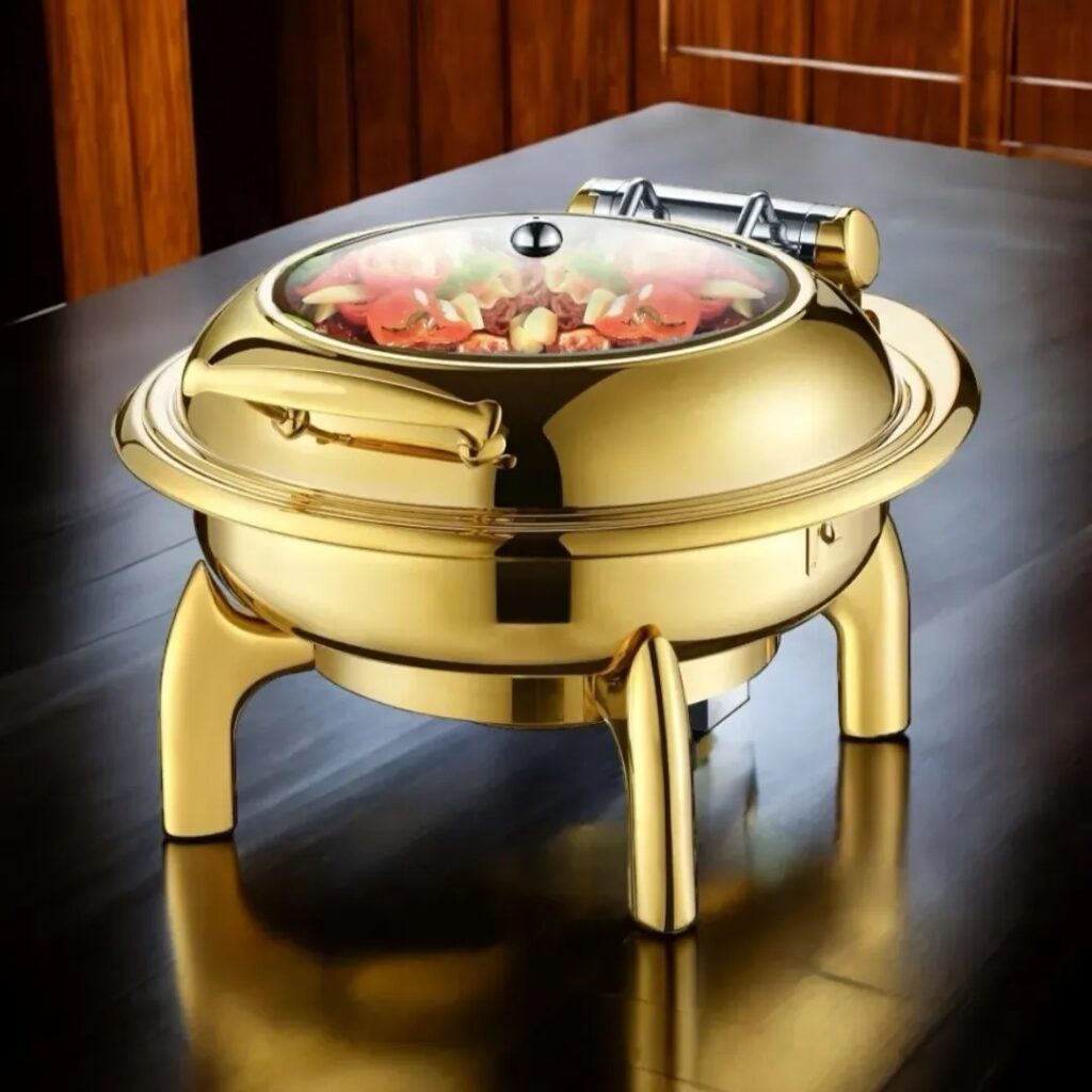 Gold Chaffing Dish 6 Litre Capacity Zkg Homeware