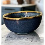 Indian Blue Dinnerset with Gold Edges
