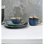 Indian Blue Dinnerset with Gold Edges