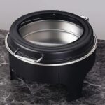 Round Flat Chaffing Dish with Window