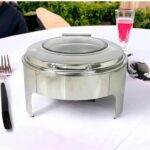 Round Flat Chaffing Dish with Window