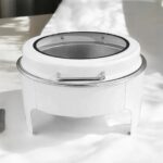 Round Flat Chaffing Dish with Window