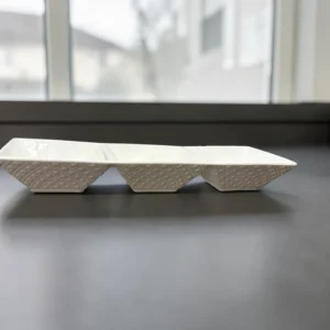 Triple Compartment Ceramic Serving Tray